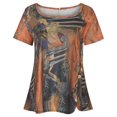 thumbnail image 3 of Birdeem Fashion Woman Causal Printing Blouse Short Sleeve T-Shirt Summer Button Tops, 3 of 8