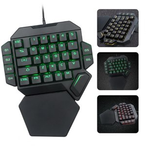 Clavier à une main RGB Clavier mécanique noir avec fonction de définition Macro