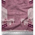 thumbnail image 1 of Soimoi Pink Poly Georgette Fabric & Floral Artistic Decor Fabric Printed BTY 52 Inch Wide, 1 of 3