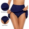thumbnail image 3 of Women Swim Skirt Drawstrings Sides Swim Shorts Bathing Suit Skirted Swimsuit Bottom, 3 of 6