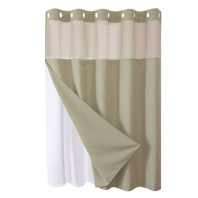 Bwiyojiz Décoration Maison et Jardin Textiles Rideaux Étoile Pleine Uni Double Grand Anneau Rideau de Douche Réversible pour Salles de Bain Tissu Polyester Robuste, Cadeaux pour Sœurs