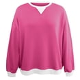 thumbnail image 4 of biudgviw Sweatshirts for Women Crew Neck Long Sleeve Oversized Pullover Tops Color Block Loose Fit Fall Clothings, 4 of 4