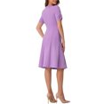 thumbnail image 3 of INSPIRE CHIC Édition Robe Midi Trapèze de Travail pour Femme à Encolure Carrée Froncée à Manches Courtes P Lavande, 3 of 6