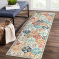 thumbnail image 2 of Hasoo 2' x 6' Runner Rug for Hallways Floral Washable Non Slip Kitchen Mat Indoor Orange Carpet, 2 of 5