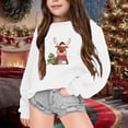 thumbnail image 2 of MIASHUI Sweatshirts de Noël pour Enfants Col Rond Imprimé Pull Chaud pour Enfants, Blanc, 7-8 Ans, 2 of 4