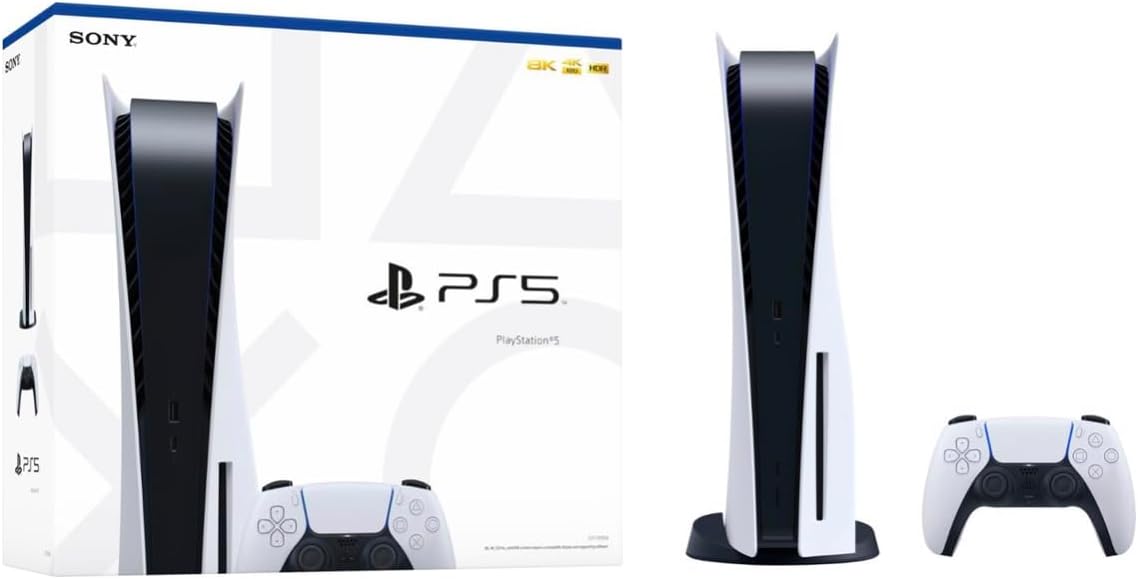 Open Box - Sony PlayStation Console de Jeu 5-Disque Edition, Ultra HD Blu-Ray, WiFi 6, Bluetooth 5.1 + 1 Double Sens Blanc