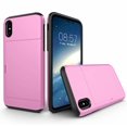 thumbnail image 1 of iPhoneXS MAX Case Hybrid Rugged Hard Back Cover with ID Credit Card Slot Holder Wallet Case for Apple iPhoneXS MAX - Pink, 1 of 8