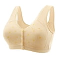 thumbnail image 1 of Timegard Wireless Bras for Women Plus Size Front Closure Button Lace Full Support Print Comfort Bralette, 1 of 5