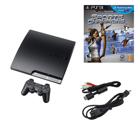 Sony - Playstation 3 PS3 Slim Game Console 160GB and Sports Champion Game - Black (Refurbished)