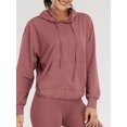 thumbnail image 4 of Women Athletic Hoodie Open Back Pocket Side Split Long Sleeve, 4 of 8