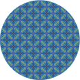 thumbnail image 1 of Ahgly Company Tapis Rond Lavable en Machine Intérieur Transitionnel Bleu Saphir, 3 Pieds Rond, 1 of 7