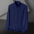 thumbnail image 5 of Cathalem Mens Linen Shirts Regular Fit Button Down Collar Shirts with Pocket,Navy 44, 5 of 5