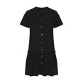 thumbnail image 4 of Robes pour Femmes 2024 Été Surdimensionné Vacances Couleur Unie Manches Courtes Fête Plage Robe 50 % de Réduction!, 4 of 8