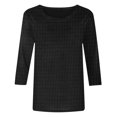thumbnail image 5 of FAIWAD Womens 3/4 Sleeve Pullover Tops Spring Summer Basic Plus Size Tops Casual Round Neck Tunic Blouses, 5 of 5