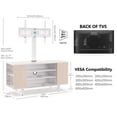 thumbnail image 4 of FITUEYES Support TV Pivotant pour Écran Plat LED LCD de 32 à 70 Pouces, Console Multimédia à Hauteur Réglable, Meuble TV Moderne et Centre de Divertissement pour Médias (Blanc), 4 of 8