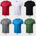 thumbnail image 3 of T-shirt Ample pour Homme à Col Rond, Manches Courtes, Extensible, Séchage Rapide, Course, gym, Mise en Forme, 3 of 8