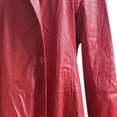 thumbnail image 4 of LOVZFMLL Jackets for Men Lapel Solid Color Slim Leather Long Leather Jacket Men's Windbreaker Jacket, 4 of 4