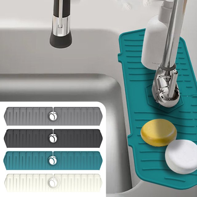 mmirethe Sink Spatter Guard For Kitchen Food Grade Materials Easy To Store Wide Application No Cracking green black 76*14.5cm 1Set