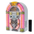 thumbnail image 1 of Arkrocket Athena Mini Jukebox / Tabletop CD Player / Bluetooth Speaker / Radio / USB and SD card Player with Retro LED Lighting System (Pink White), 1 of 5
