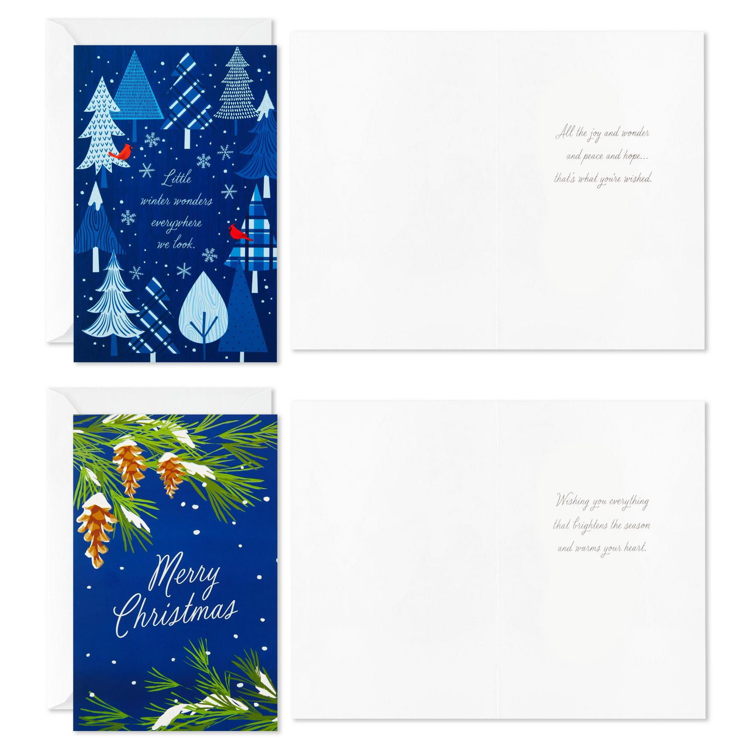 Boîte de 40 cartes de Noël Connections de Hallmark (Assortiment traditionnel dans les tons de bleu)