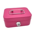 thumbnail image 4 of Cash Box with Lock Case with Top Handle Portable Souvenir Box Treasure Chest Pink, 4 of 8