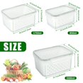 thumbnail image 4 of EASTIN 3pcs Fruit Storage Containers for Fridge  Produce Saver Vegetable Container with Drain Colanders - Refrigerator Organizer for Lettuce Berry Keepers (White), 4 of 11