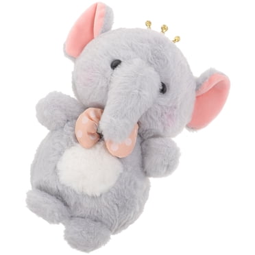 Mobutofu 1Piece Grey Elephant Shaped Stuffed Animals Elephant Plush Toy for Children Home Decoration 9.8X7.1X5.5In
