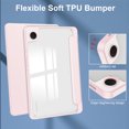 thumbnail image 3 of TFixol Slim Tri-Fold Protective Case for Samsung Galaxy Tab A9 & A9 Plus (8.7/11-Inch) with Pen Holder, Auto Wake/Sleep, Magnetic Closure, Transparent Design - Pink, 3 of 6