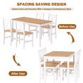 thumbnail image 2 of SogesPower Pine Wood Dinning Table Set of 5 Dining Table Set with 4 Chairs - Teak White, 2 of 10
