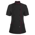 thumbnail image 3 of Eandarui Women Short Sleeve Chef Jacket Professional Chef Coat Work Uniform for Hotel Cooking Kitchen Black M, 3 of 5