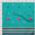 thumbnail image 1 of oneOone Polyester Lycra Fabric Stripe & Floral Panel Print Fabric BTY 56 Inch Wide, 1 of 1