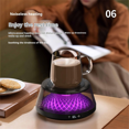thumbnail image 4 of Coffee Cup Heater, Desk Coffee Heater, Electric Heater with Ambient Light, Beverage Milk Tea Heating Tray Black, 4 of 7