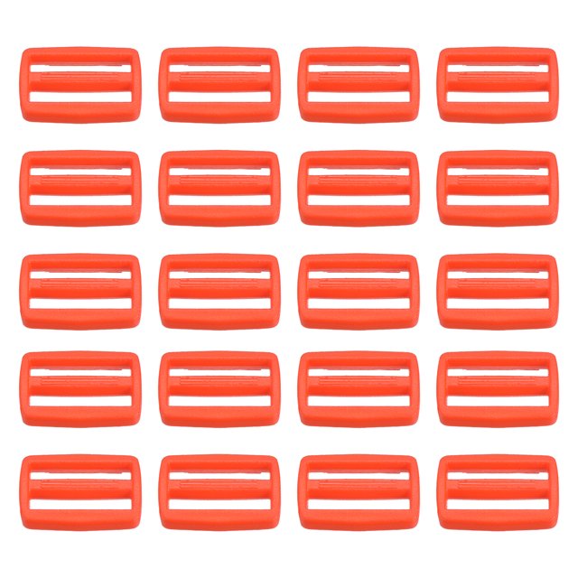 Unique Bargains Orange Tri-Glide Slide Buckles Webbing Strap Fastener (100 Pack)