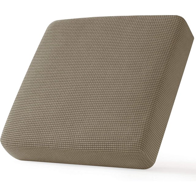 CHUN YI 1 Piece Cushion Cover Spandex Stretch Textured Grid Box Cushion Seat Slipcover