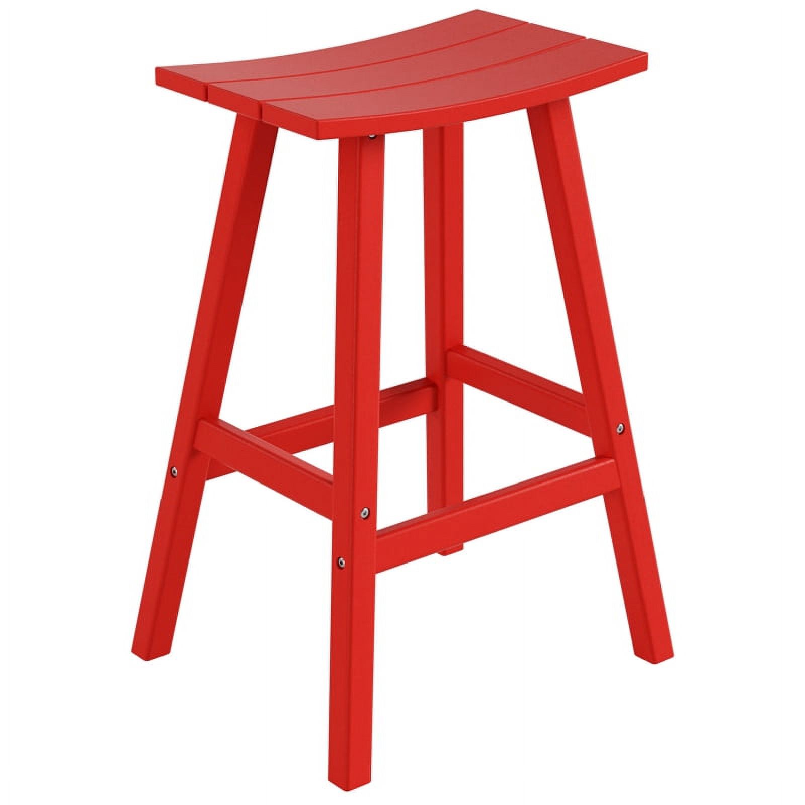 Florence Tabouret de Bar Extérieur 29 Pouces Siège de Selle en Plastique HDPE Rouge