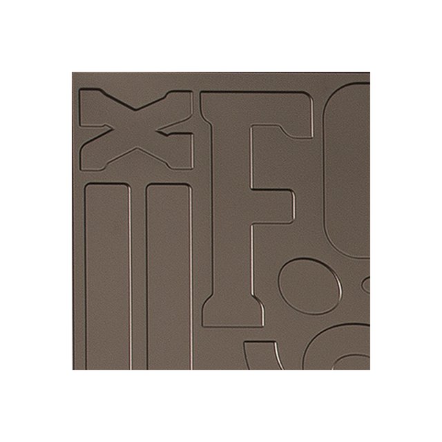 Fasade Alphabet Argent Bronze Wall Panel Sample 12" x 12"