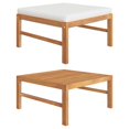 thumbnail image 1 of vidaXL Footrest with Cream Cushion Solid Teak Wood, 1 of 4