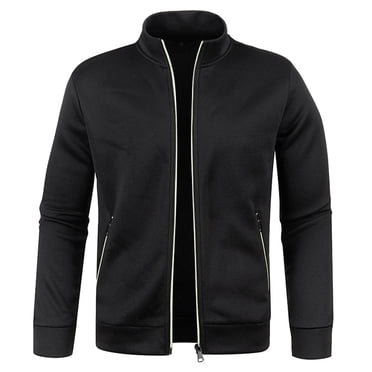 Pisexur Men's Cardigan Sweaters Full Zip Up Stand Collar Slim Fit Casual Knitted Sweater with 2 Front Pockets