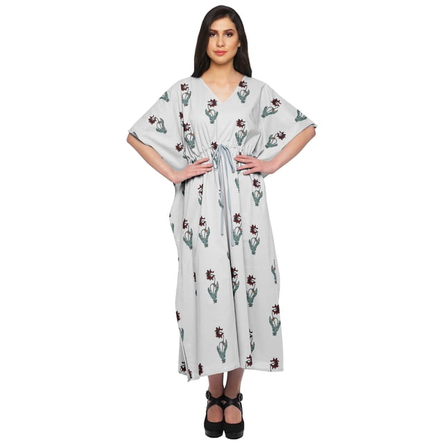 Moomaya Caftan de Plage, Paréo de Bikini, Robe Longue Maxi Caftan pour Femmes - 4TG-5TG