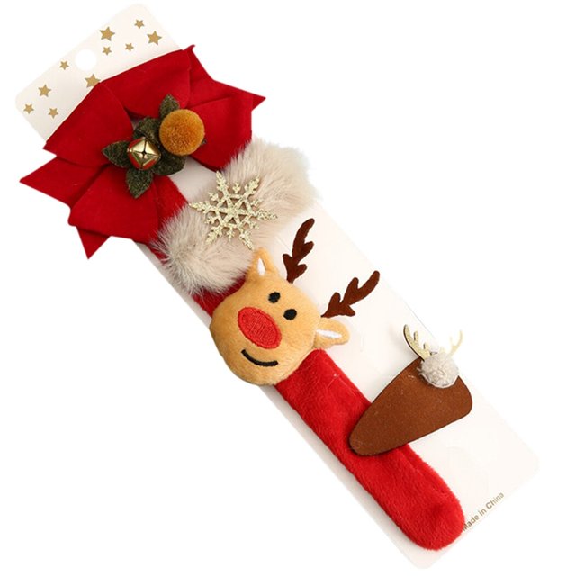 Pinces à Cheveux de Noël Festives: Accessoire de Coiffure 3PCS avec Bande de Claque
