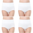 thumbnail image 1 of Plebaso Womens High Waisted Cotton Underwear Full Coverage Ladies Panties Multipack Regular and Plus Size, 1 of 5