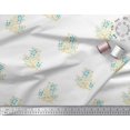 thumbnail image 3 of Soimoi Polyester Crepe Fabric Leaves & Floral Block Printed Fabric 1 Yard 52 Inch Wide, 3 of 3