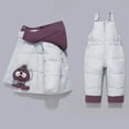 thumbnail image 4 of RXMEKW Insulated Down Jacket And Overalls Set For Toddlers Winter Ski Suit With Snap Crotch For Boys And Girls In Blue, 4 of 6