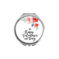 thumbnail image 1 of Citation Joyeuses Fleurs de la Saint-Valentin Miroir Compact Rond Portable de Poche en Verre, 1 of 3