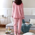 thumbnail image 3 of RKSTN Ensembles de Pyjama pour Femmes 2 Pcs Mode Flanelle Imprimée Poche Manches Longues+ Pantalon Long Ensemble de Pyjama Doux Confortable Pyjamas, 3 of 5
