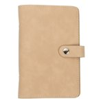 Uxcell A6 PU Leather Binder Cover, 6 Ring Loose Leaf Binder Protector Round Ring Binder Cover Refillable Notebook Binder for Meeting Photocard Budget Notebook Folder, Khaki