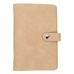 Uxcell A6 PU Revêtement en cuir, 6 Coffret de bille à feuilles en mouvement Coffre-fort à bagues en forme de bourdon rechargeable pour une réunion Dossier de carnet de notes du budget photocard, Khaki
