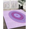 thumbnail image 3 of Ahgly Company Tapis d'Intérieur Lavable à la Machine, Carré, Transitionnel, Violet, Tapis de Zone, 3 Pieds Carré, 3 of 7