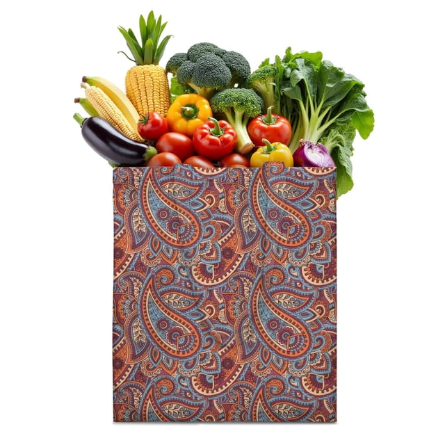 Sac Réutilisable Esthétique de Décoration Rustique pour la Maison - Fourre-Tout d'Épicerie Pliable et Lavable