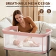 thumbnail image 4 of AILEEKISS Couffin pour Bébé avec Roues, Dormeuse de Chevet Réglable en Hauteur pour Nouveau-Né, Rose, 4 of 9